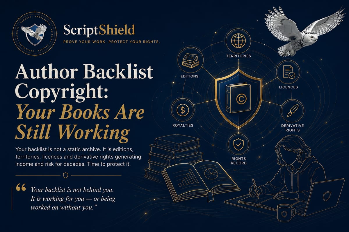 ScriptShield banner for Author Backlist Copyright: Your Books Are Still Working